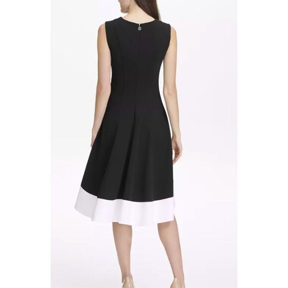 NEW Tommy Hilfiger Petite Scuba Crepe Hi-Low Colorblock Dress sz 2 - Picture 2 of 2